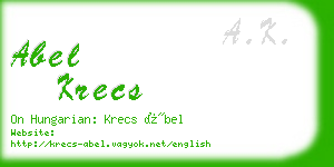 abel krecs business card
